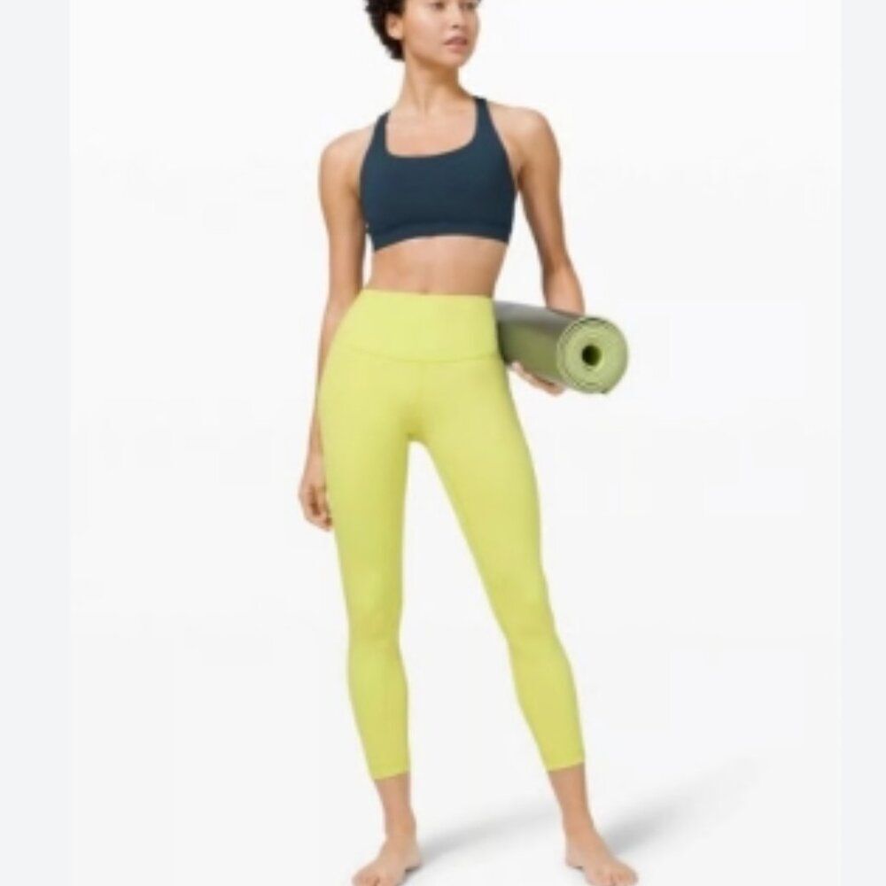 Like New! Lululemon Wunder Under SenseKnit HR Tight 25" Lemon Vibes in Size 4